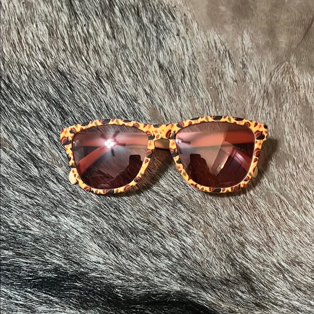 Leopard Print Sunglasses with Red Lenses